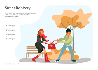 Robber snatching a bag