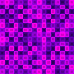 Strict tile of pink intersecting rectangles and violet bricks.
