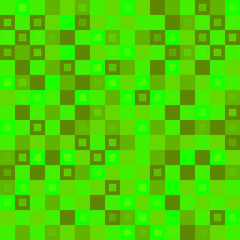 Wicker tile of green intersecting rectangles and dark bricks.