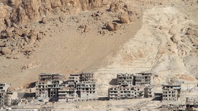 War devastation in the town of Maaloula, Syria