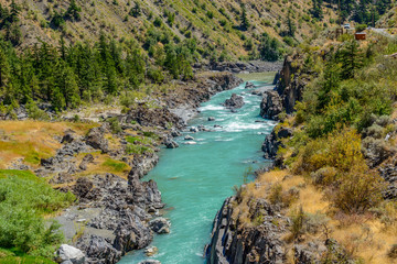 Majestic mountain river in summer in Vancouver, Canada.