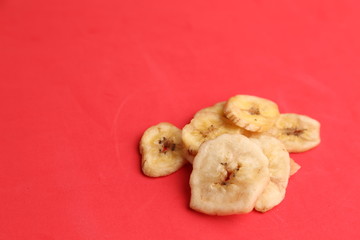 fried banana in color background