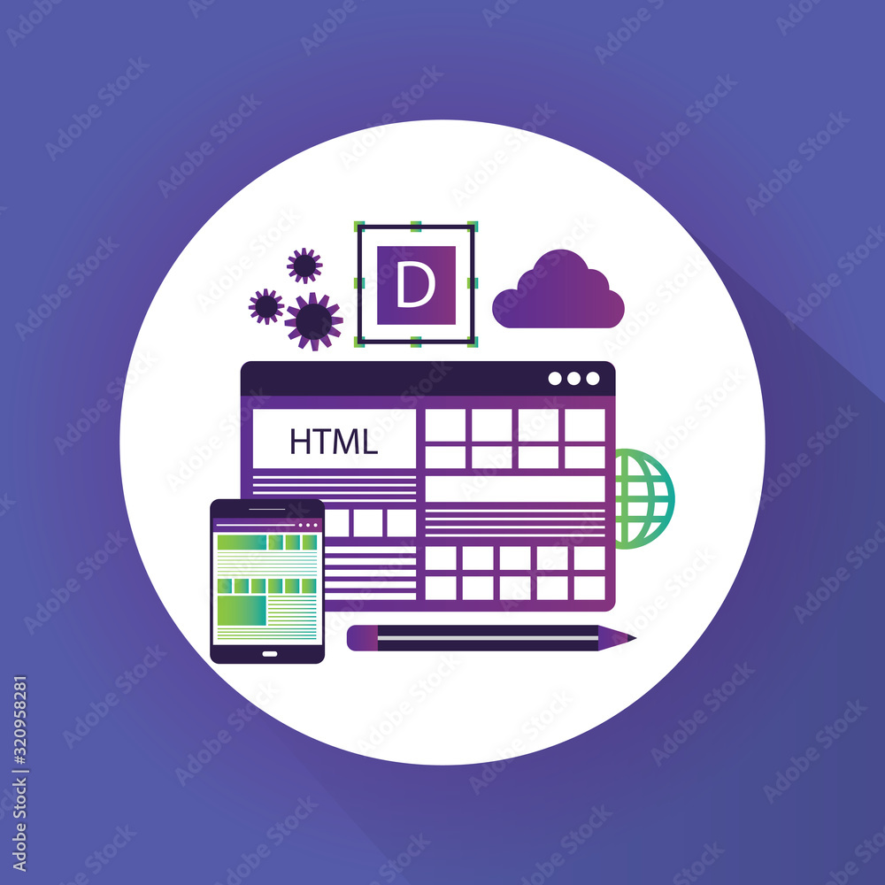 Poster programmer development concept flat design
