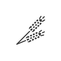 Ears of barley vector icon. filled flat sign for mobile concept and web design. Spike of wheat glyph icon. Symbol, logo illustration. Vector graphics