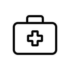 Obraz premium The doctor suitcase is an icon vector. Thin line sign. Isolated contour symbol illustration
