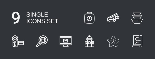 Editable 9 single icons for web and mobile