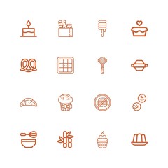 Editable 16 bakery icons for web and mobile
