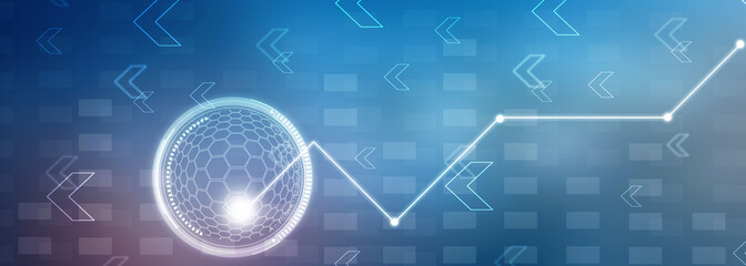 2d illustration Abstract futuristic electronic circuit technology background