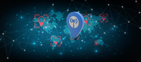 Obraz premium 3d rendering Red map pointer