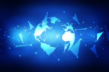 2d illustration world map abstract background