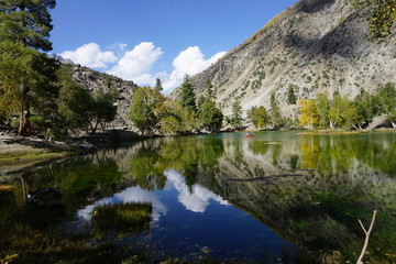 Plakat lake in the mountains