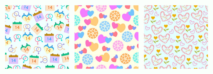 vector illustration of Happy Valentine's Day greetings seamless pattern background