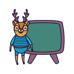 back to school education deer with chalkboard