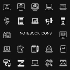 Editable 22 notebook icons for web and mobile