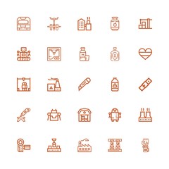 Editable 25 production icons for web and mobile