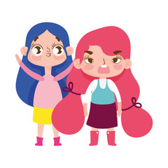 little girls cartoon character gesture facial expression