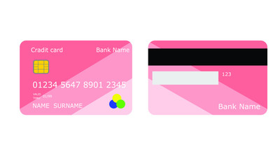 vector pink credit card set