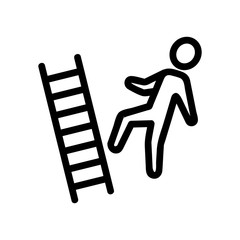 fall down the stairs of the icon vector. Thin line sign. Isolated contour symbol illustration