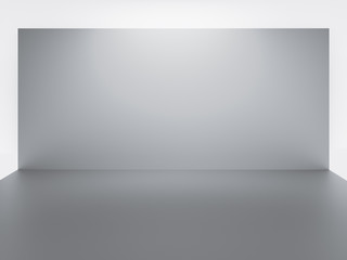 Gray wall. Gray partition wall, backround and floor. 
