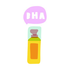 Bha. Cosmetic concept. Vector hand drawn illustration on white background.