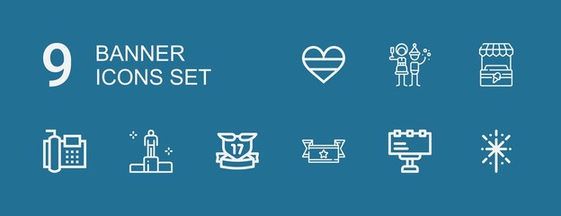 Editable 9 banner icons for web and mobile