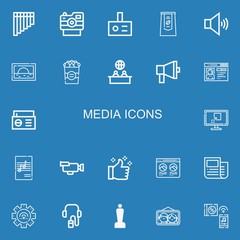 Editable 22 media icons for web and mobile