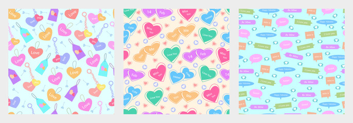 Fototapeta na wymiar vector illustration of Happy Valentine's Day greetings seamless pattern background