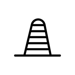 Cone road icon vector. Thin line sign. Isolated contour symbol illustration