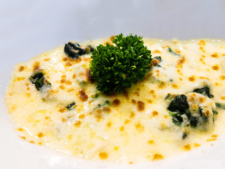 Vegetable cheese in a cup