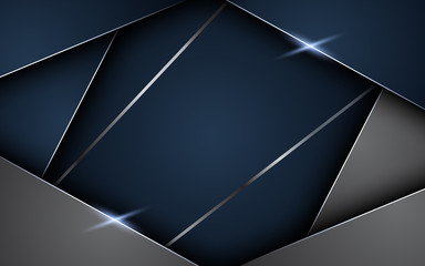 Dark blue and gray background with shiny lights. Luxurious background design.