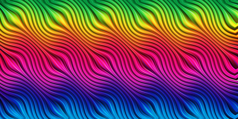 Obraz premium An abstract wavy rainbow colored gradient background banner.