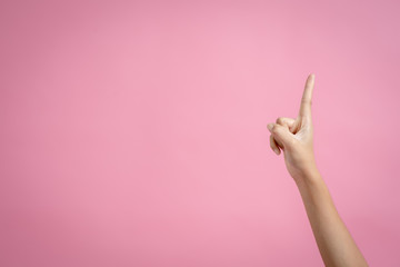 Pictures of people who can't remember gestures, gestures showing approval or agreement, gestures through pink background. Body language concepts like gestures.