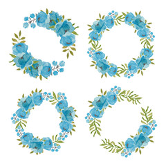 Watercolor hand painted peony flower wreath frame