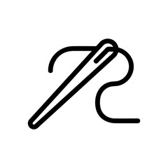 Needle thread icon vector. Thin line sign. Isolated contour symbol illustration