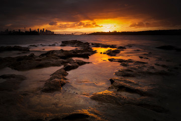 Fototapeta na wymiar Sydney Harbour at sunset, Sydney Australia