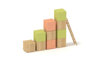 ビジネス　ブロック　成功　wood Block success image