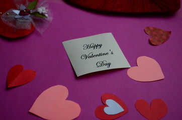 Happy Valentine's Day card with sign and peper hearts
