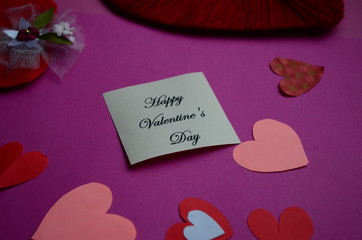Happy Valentine's Day card with sign and peper hearts