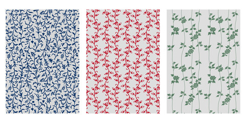 Japanese Arabesque Flower Flow Ivy Abstract Vector Background Collection