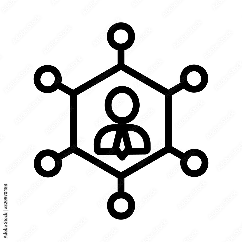 Poster manager hierarchy icon vector. thin line sign. isolated contour symbol illustration