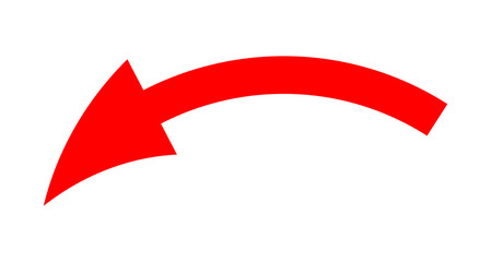 Red Bent Direction Arrow On A White Background