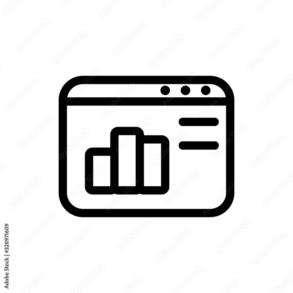 Poster internet chart icon vector. thin line sign. isolated contour symbol illustration