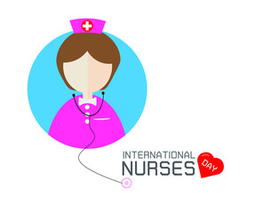 Simple outline nurse vector icon.International nurse day modern vector illustration EPS 10.