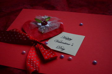 Happy Valentine's Day card with sign and peper hearts