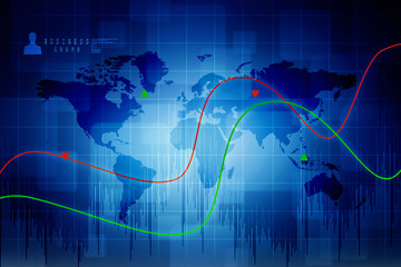 2d rendering Stock market online business concept. business Graph 