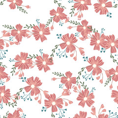 Obraz premium Seamless floral pattern. Flowers texture. Simplicity flower surface pattern design