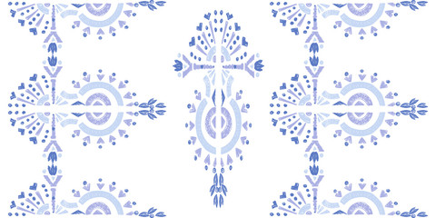 Abstract embroidery seamless ikat pattern Geometric abstract ornament background