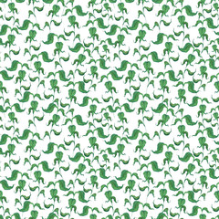 Watercolor endless pattern of green herbs.