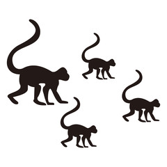 Monkey set, vector icon illustration sign