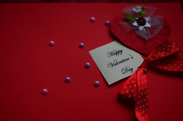 Happy Valentine's Day card with sign and peper hearts